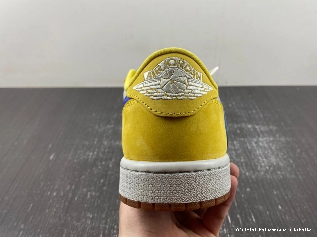 Official Maikesneakers OG Travis Canary Scott Low Air 1 DZ4137-700 Jordan x 0724